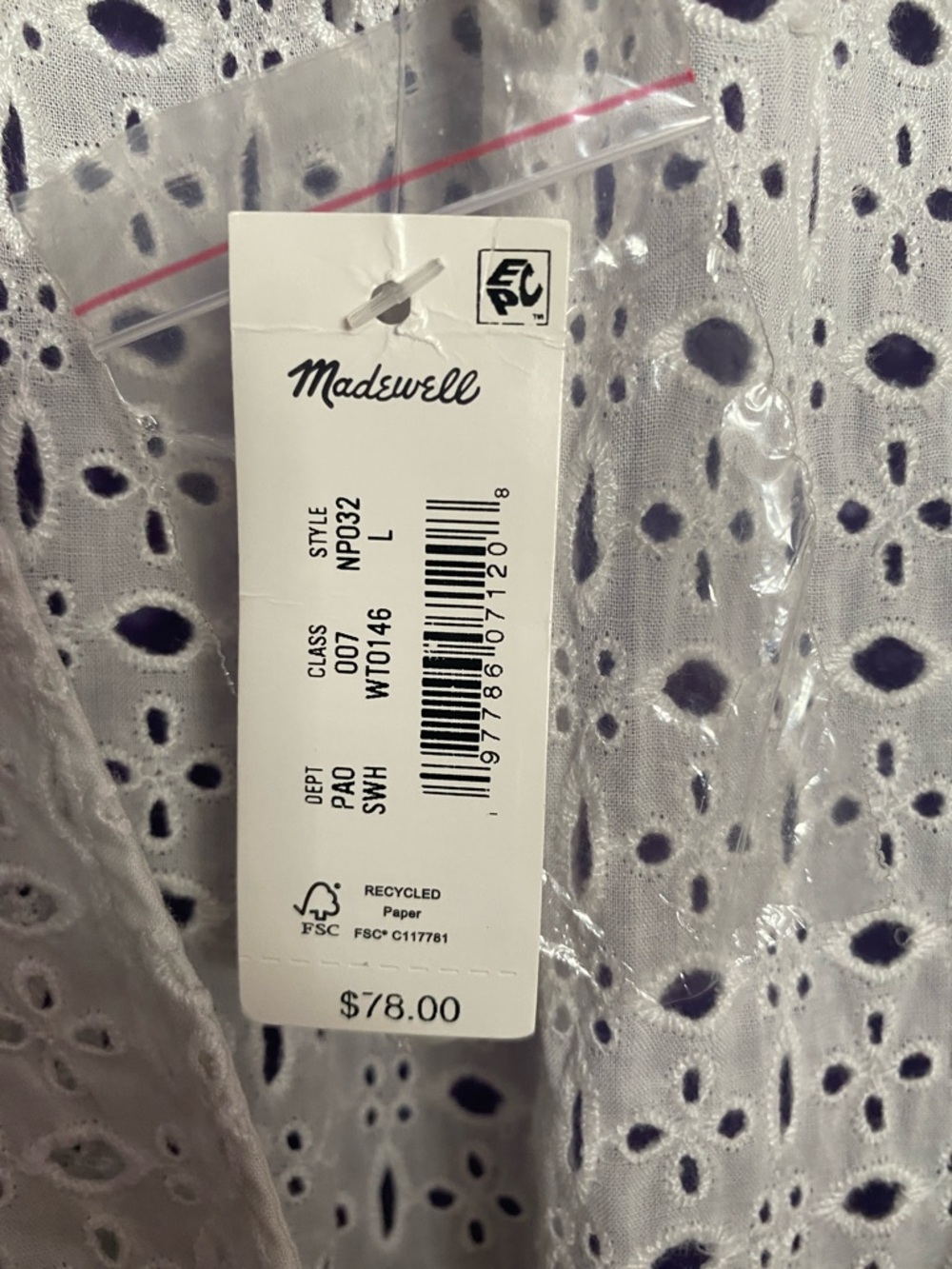 Madewell White Eyelet Tie-Front Peplum Blouse - Picture 10 of 12